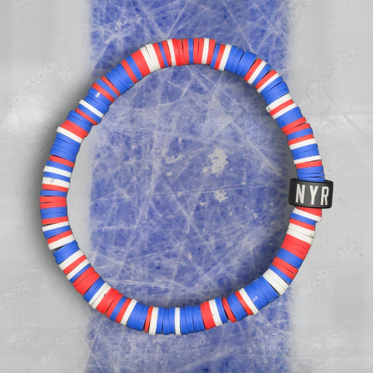 Slay Bands New York Hockey Team Color Bracelet – Home Edition – Unisex Game Day Fan Jewelry
