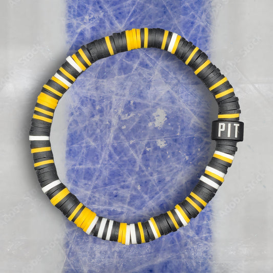 Slay Bands Pittsburgh Hockey Team Color Bracelet – Home Edition – Unisex Game Day Sports Fan Jewelry