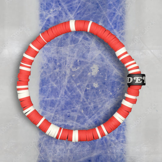Slay Bands Detroit Hockey Team Color Bracelet – Home Edition – Unisex Game Day Sports Fan Jewelry