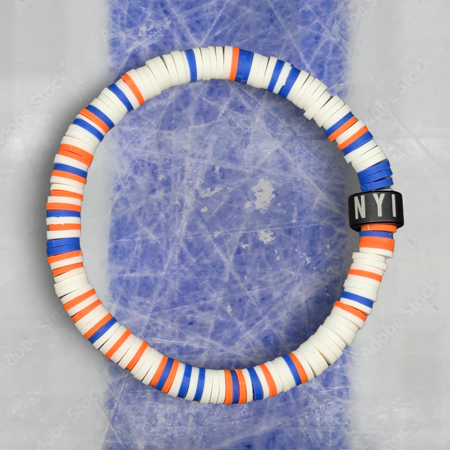 Slay Bands Long Islander Hockey Team Color Bracelet – Away Edition – Unisex Game Day Fan Jewelry