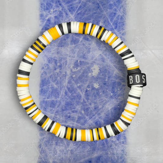 Slay Bands Boston Hockey Team Color Bracelet – Away Edition – Unisex Game Day Sports Fan Jewelry
