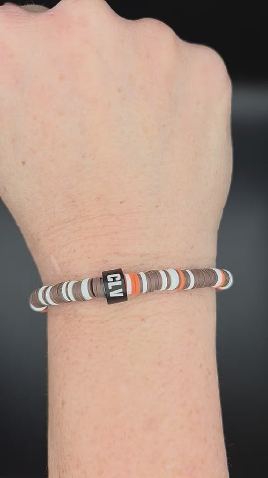 Slay Bands Cleveland Football Team Color Bracelet –  Unisex Game Day Sports Fan Jewelry